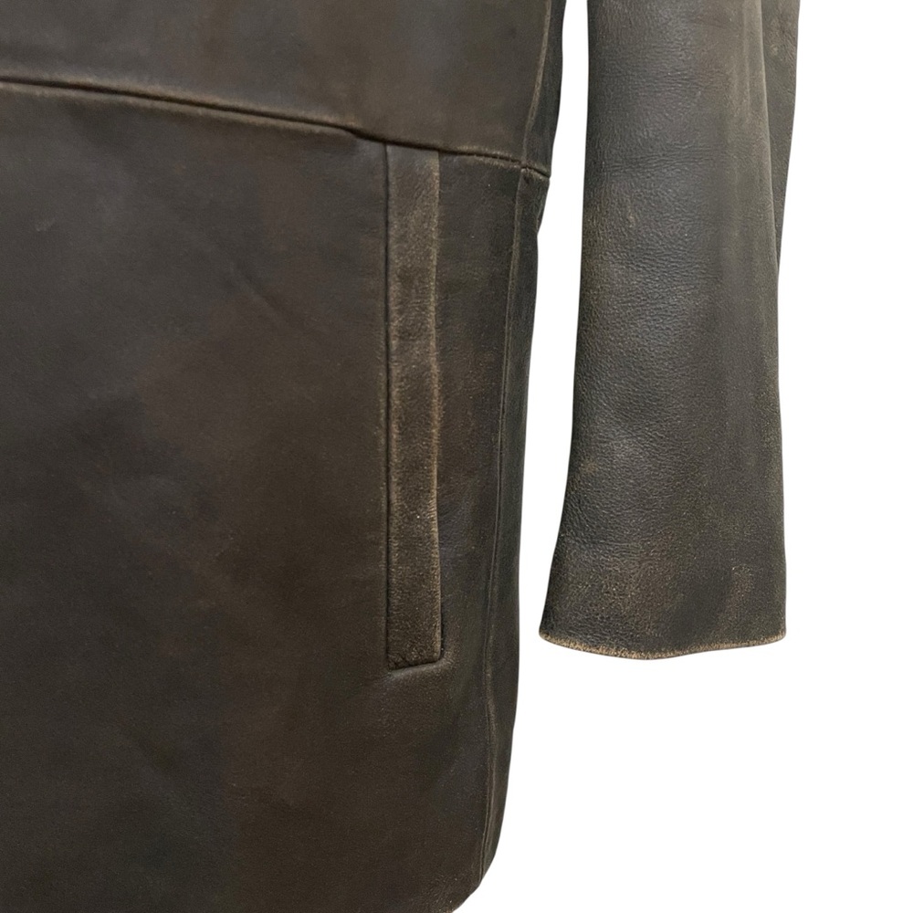 J. Ferrar Vintage Brown Leather Jacket Men's M Rugged Distressed Blazer Retro - Picture 7 of 8
